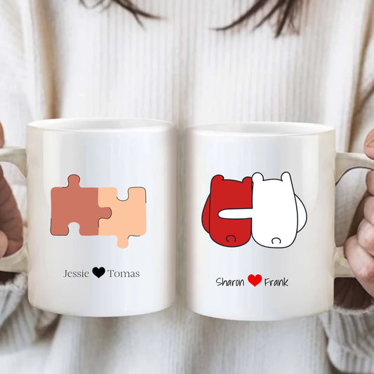 Personalised love you character mug for couples