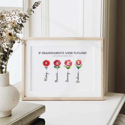 if-grandparents-were-flowers custom floral family illustration UK