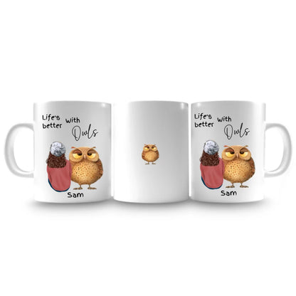 Quirky personalised mug for owl fans