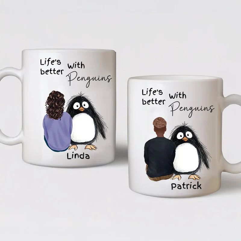 Life’s Better With Penguins custom mug