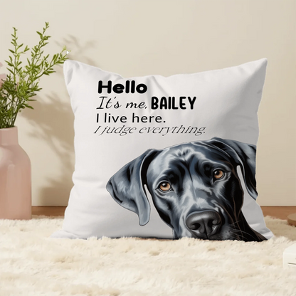 Personalised pet cushion with cat or dog design