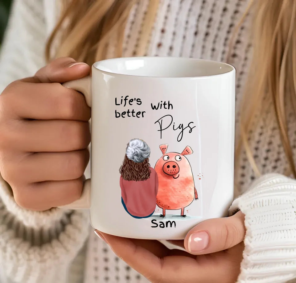 Life’s Better with Pigs custom mug