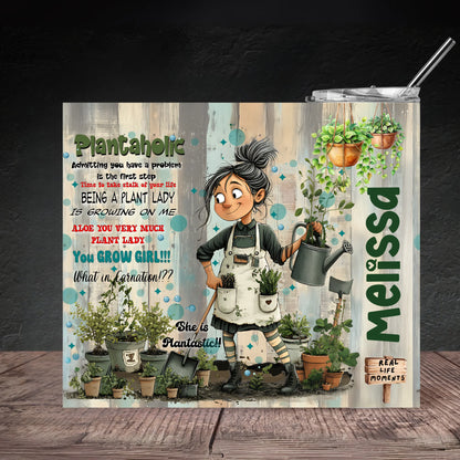 Design mockup Double-walled plant-themed cup for hot and cold drinks