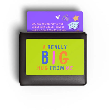 Bright bold colours Personalised pocket hug gift card with custom message