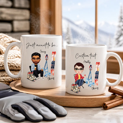 Personalised ski gift for men and women featuring a custom winter sports character.
