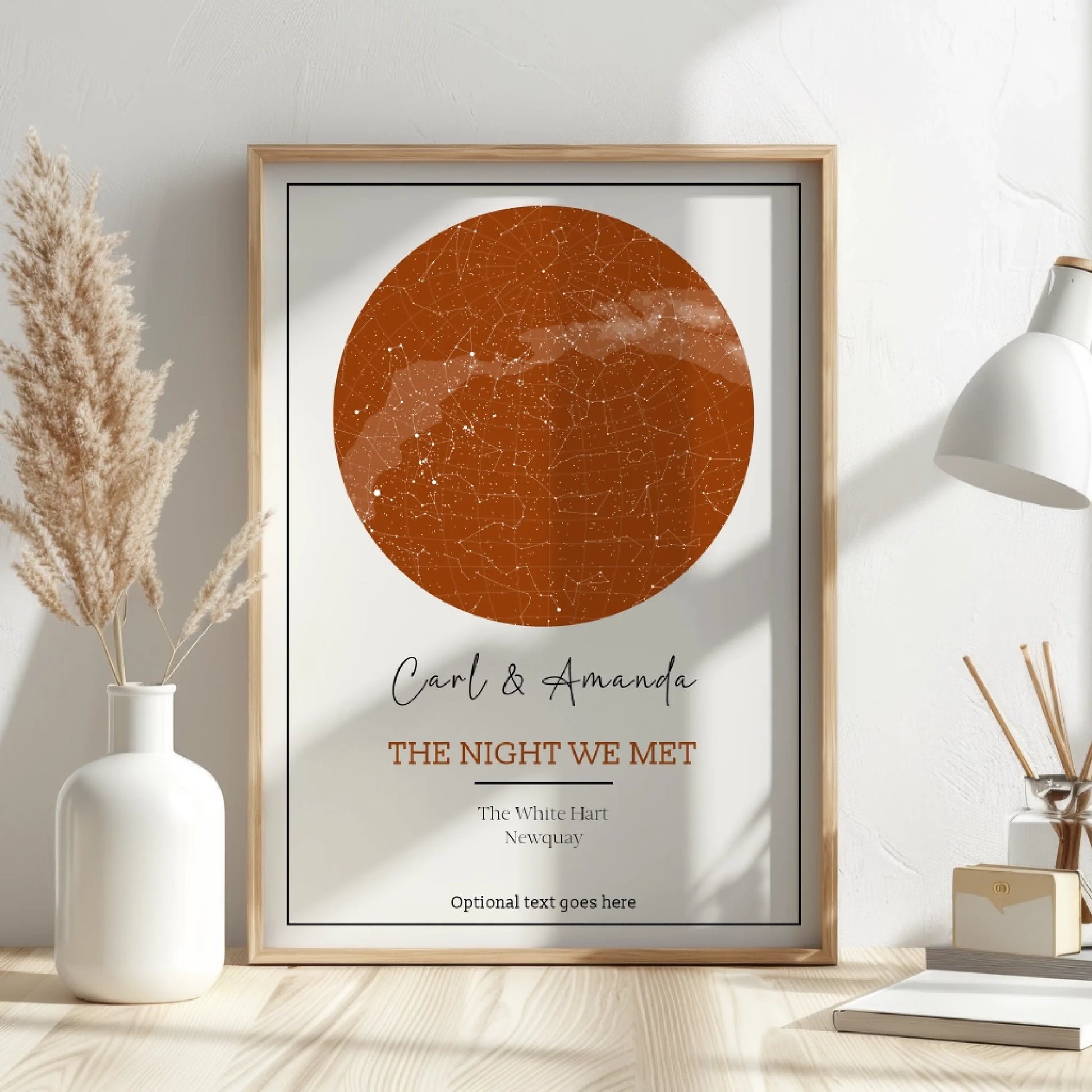 Personalised star map print – anniversary, wedding, or Christmas gift