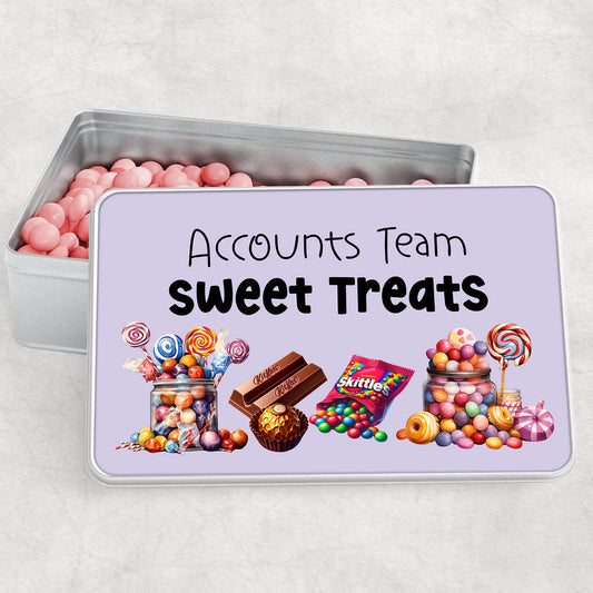 Personalised sweet treats tin with custom name