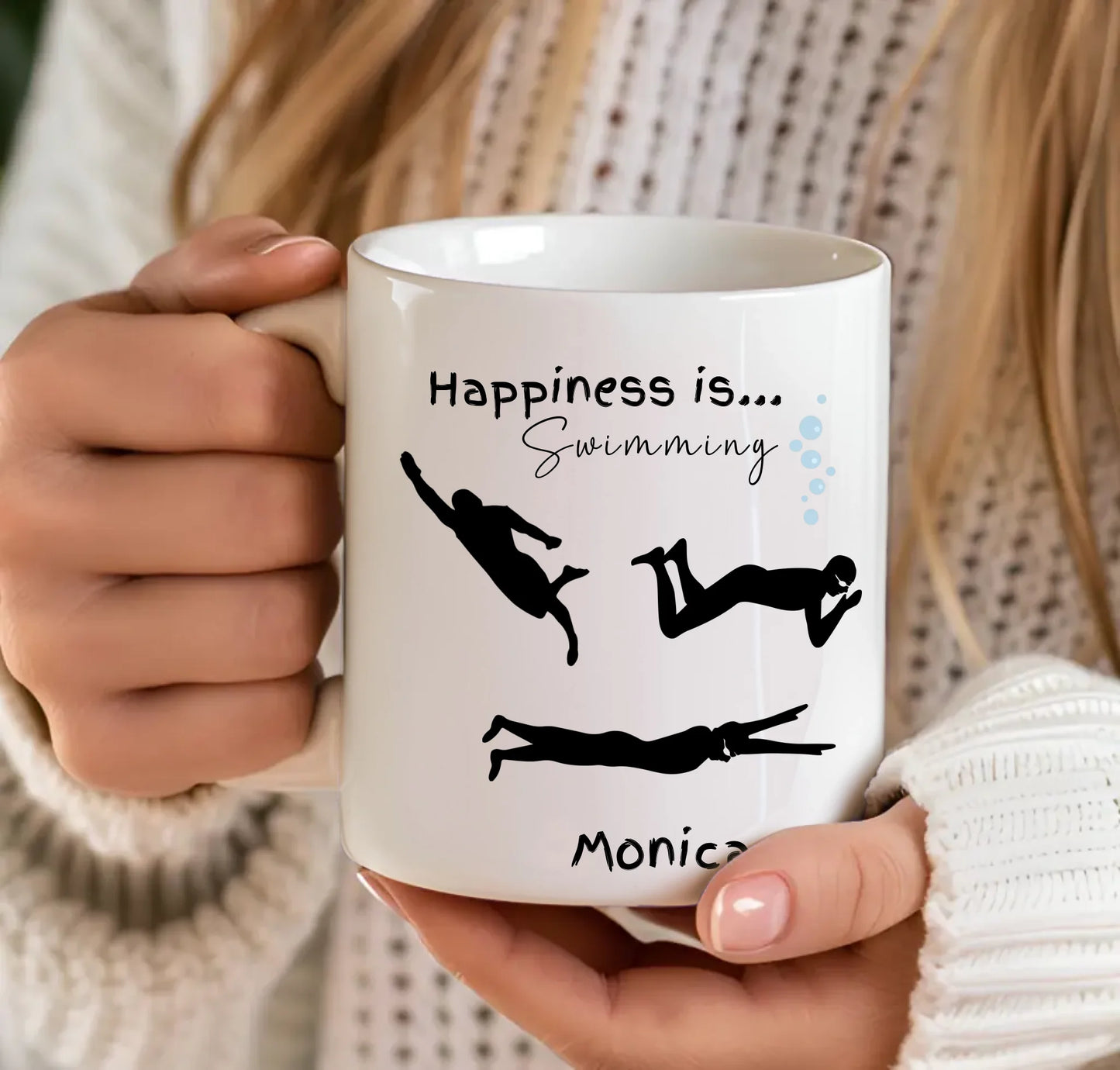 swimming stroke silhouette mug