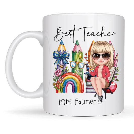 Best teacher custom cartoon mug