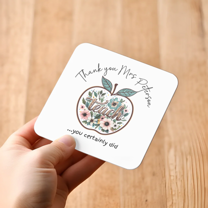 Custom name teacher coaster