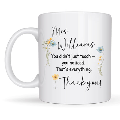 Personalised teacher mug with heartfelt quote