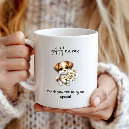 Personalised thank you mug UK for carers, teachers and special people