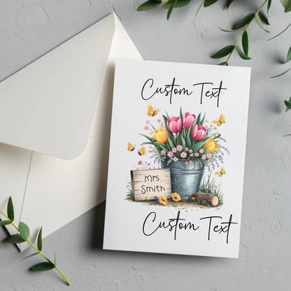 Thank you floral card with name and short message