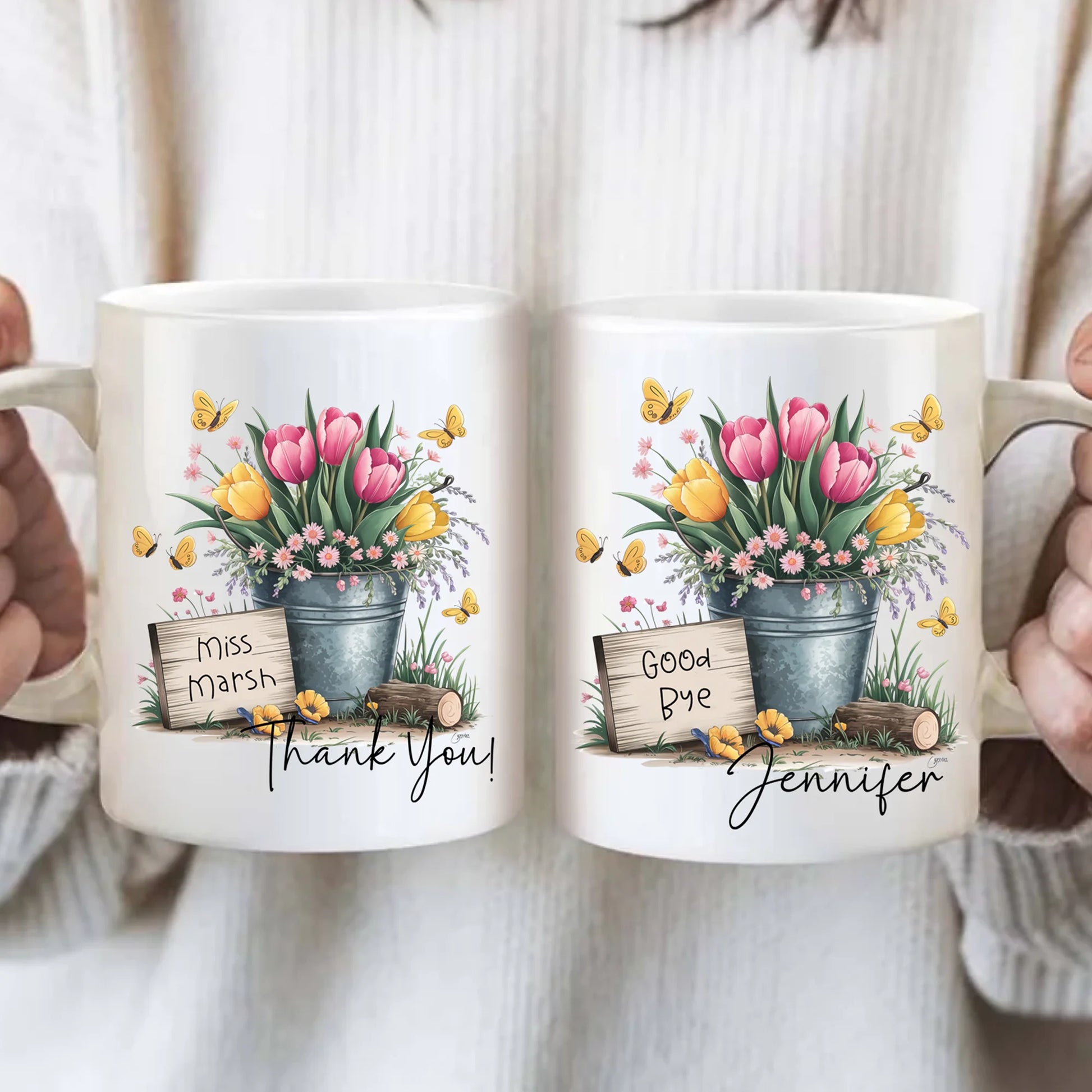 Personalised Tulip Mug – Add Your Own Words