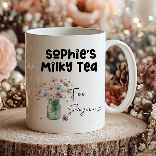 Personalised wildflower mug with name