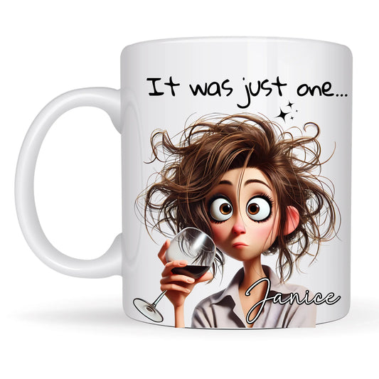 Quirky personalised wine mug for women