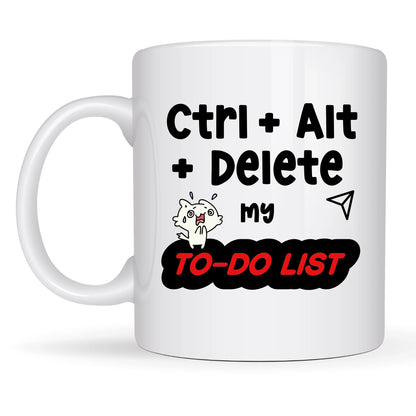 Office to-do list mug with relaxed animal