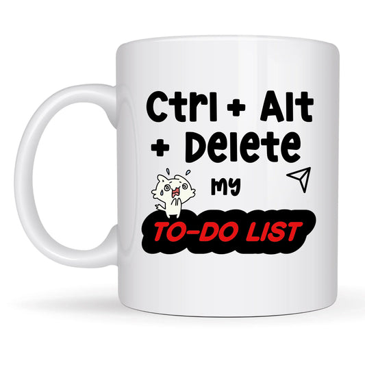 Office to-do list mug with relaxed animal