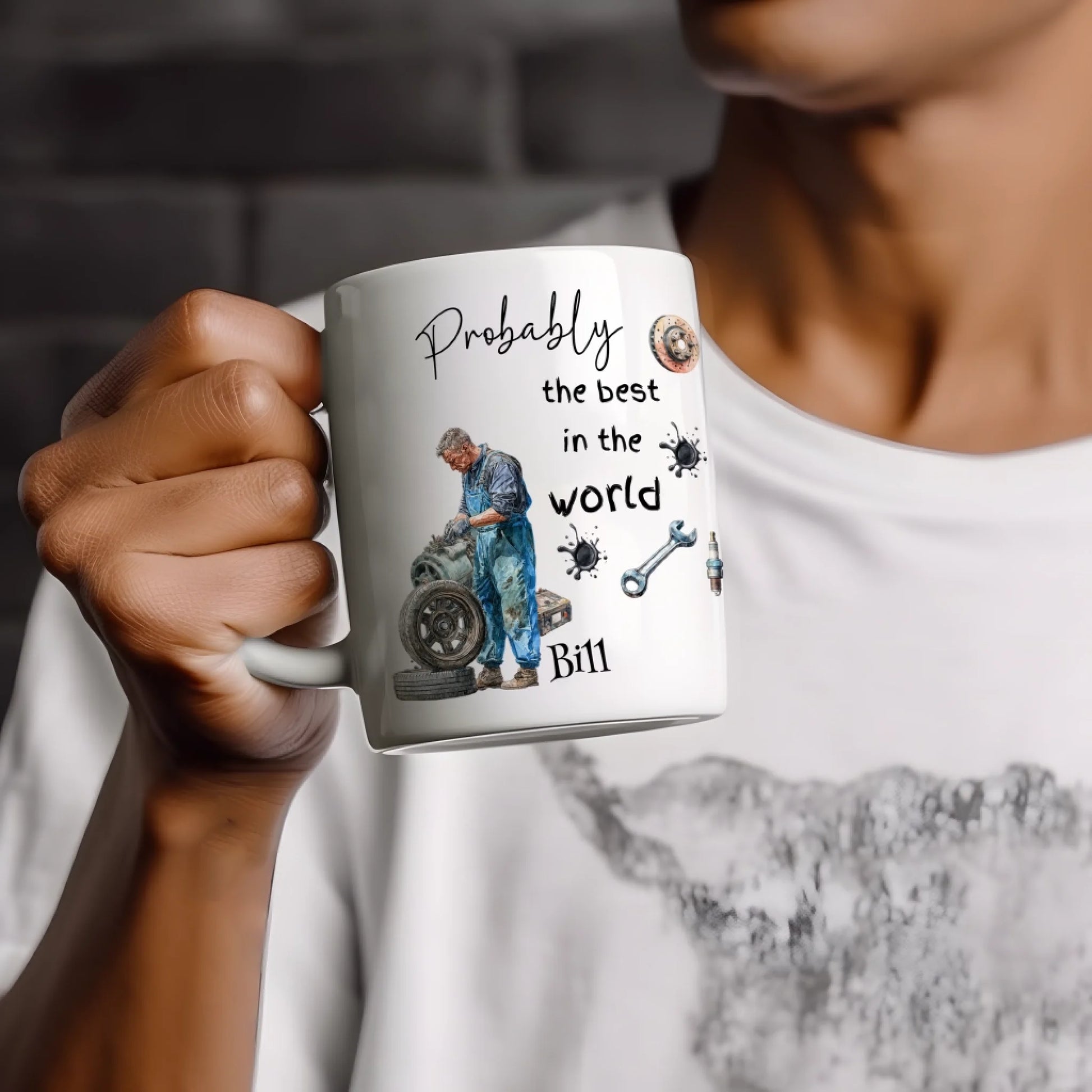 Custom car mechanic mug – birthday gift for a mechanic