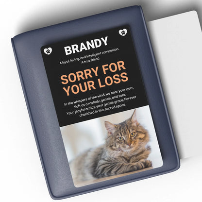 personalised cat memorial message card