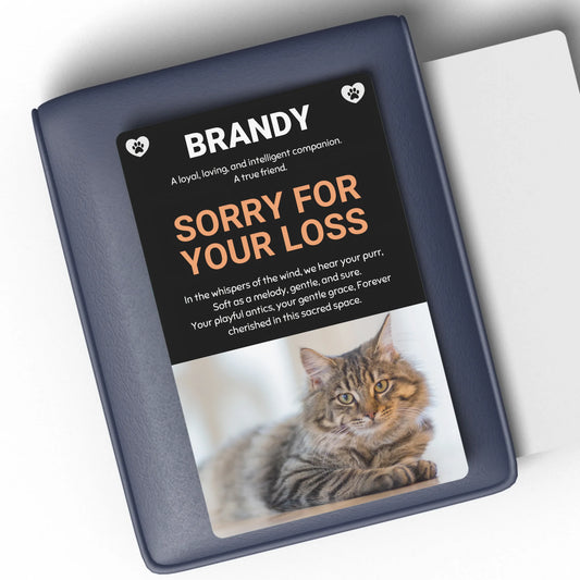 personalised cat memorial message card
