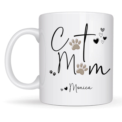 Minimalist personalised cat mug
