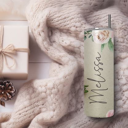 Personalised hot and cold floral cup