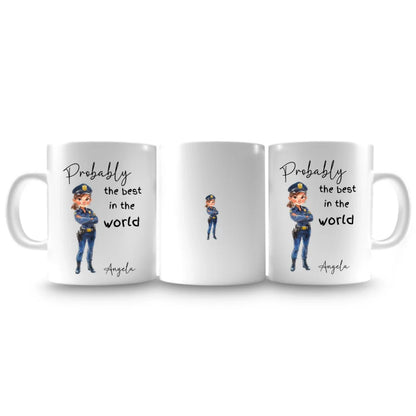 Custom police woman mug