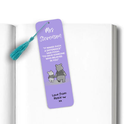 pooh bear personalised bookmark