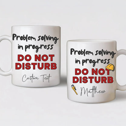 Problem solving mug on gamer’s desk