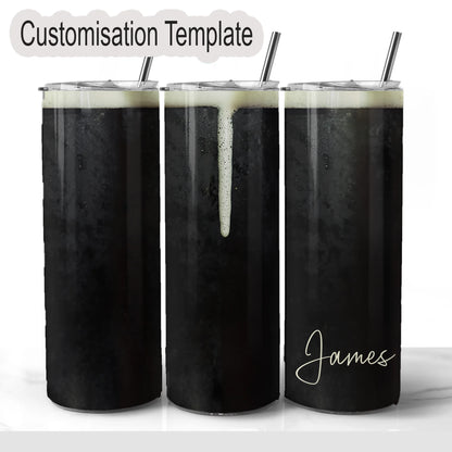 Design mockup Humorous travel cup with stout design