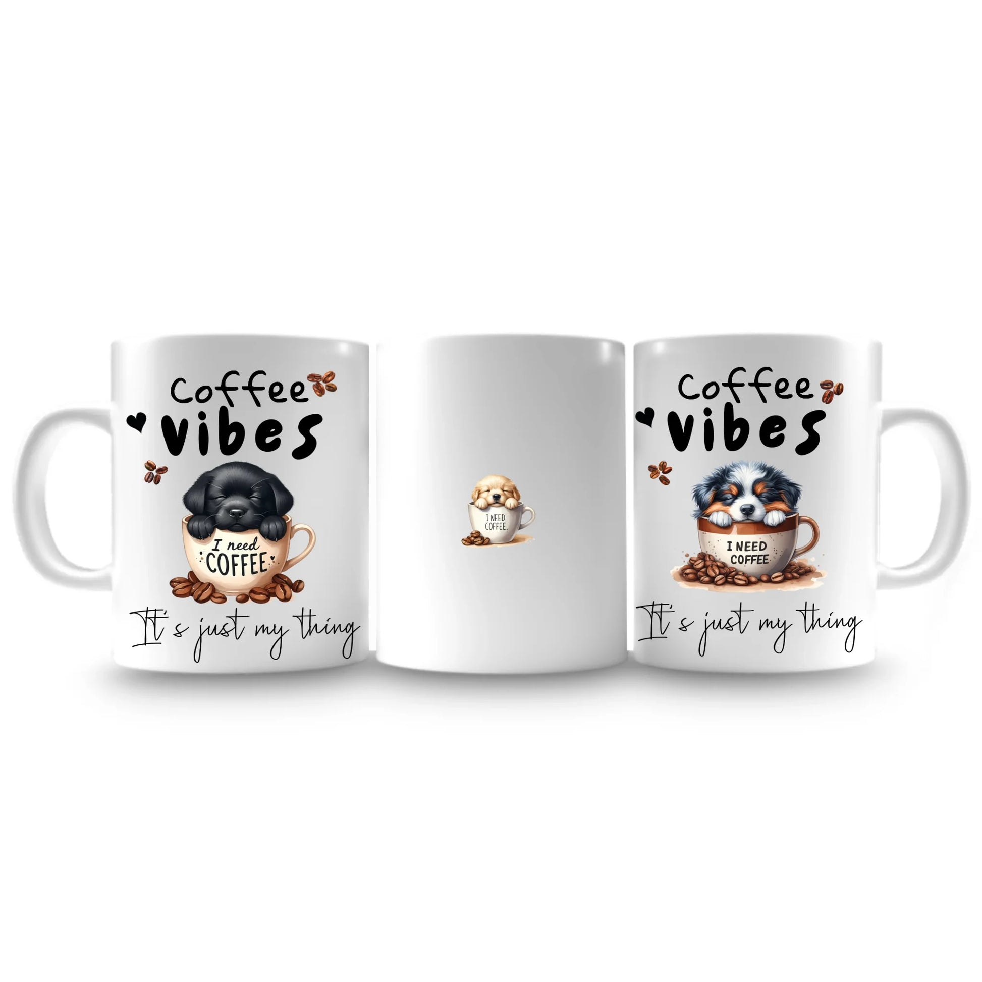 Cute puppy peeking mug
