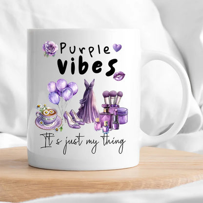 Purple vibes personalised mug