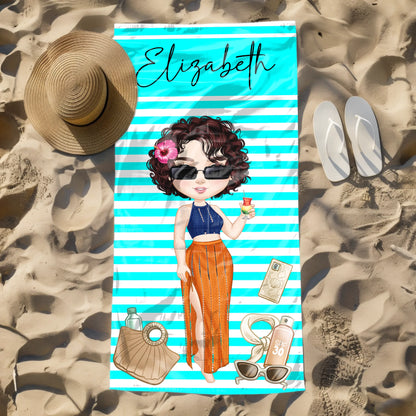 Quirky personalised beach towel UK