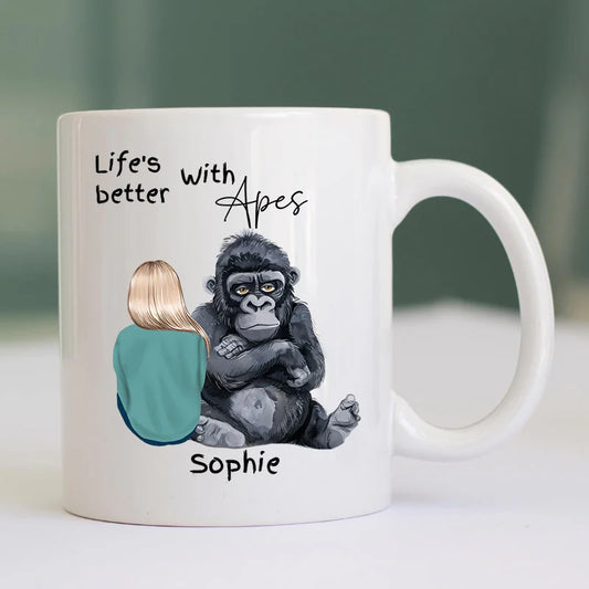 Personalised ape lover mug