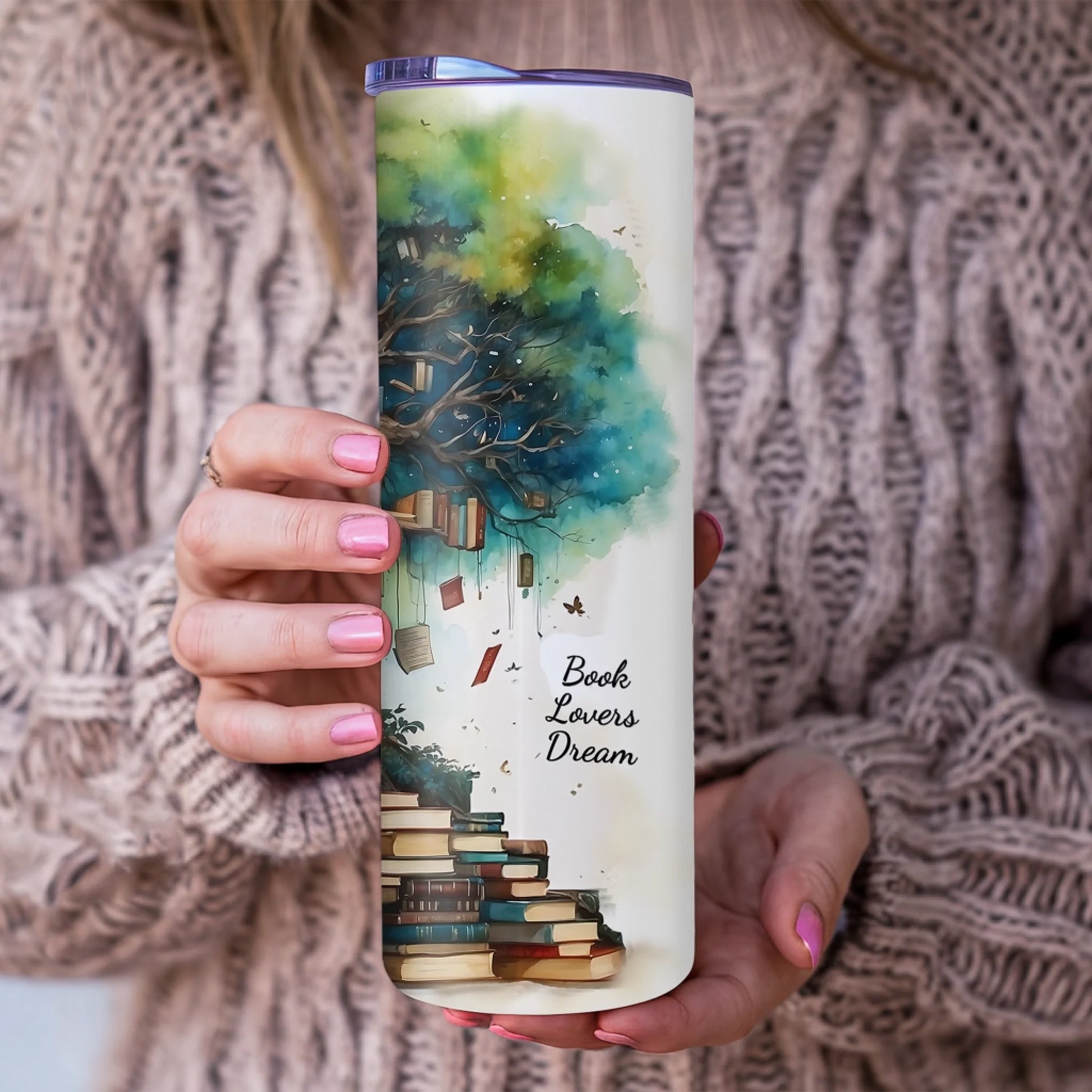 book tree mug with personalised text