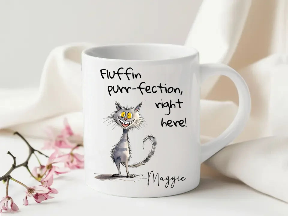 Personalised cat design mug