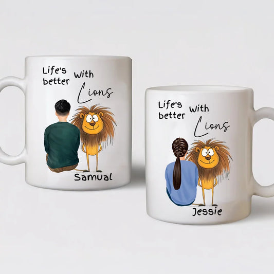 Personalised lion mug