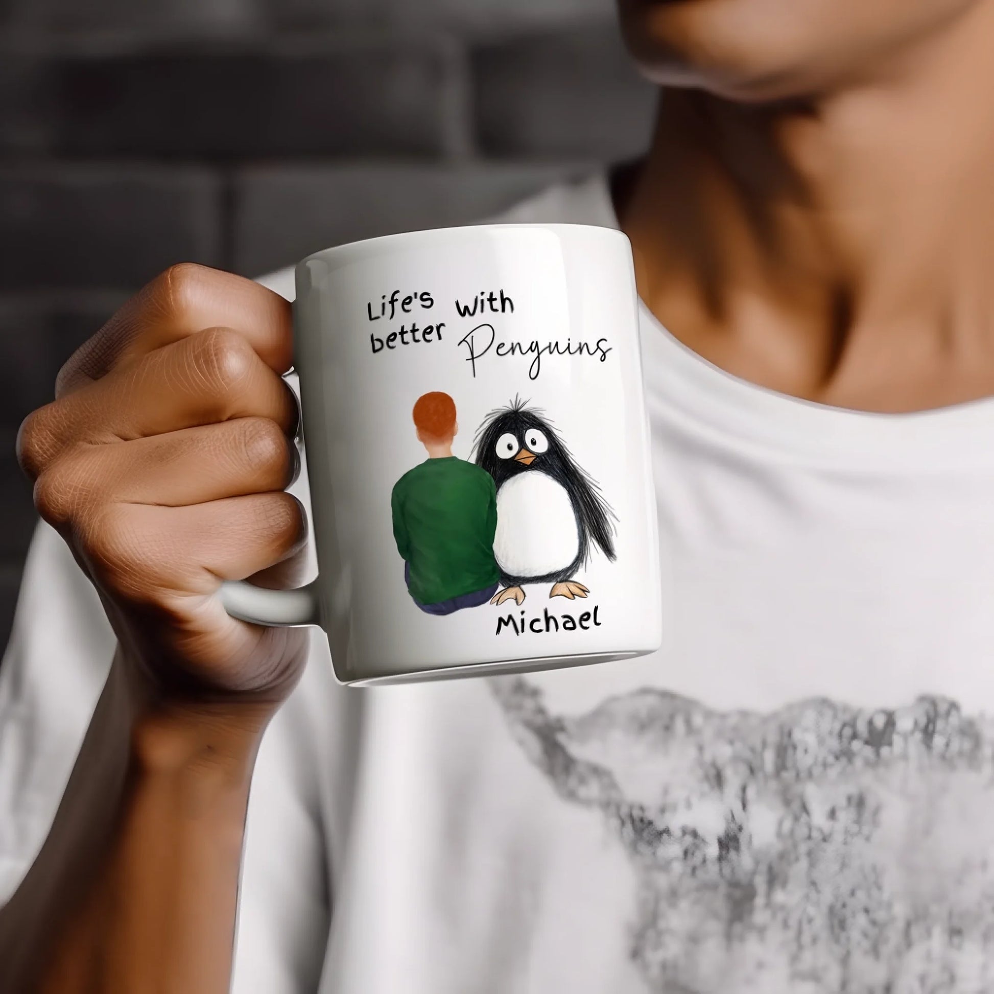 Cute penguin companion mug – fun penguin gifts for birthdays and Christmas