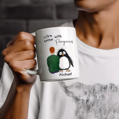 Cute penguin companion mug – fun penguin gifts for birthdays and Christmas