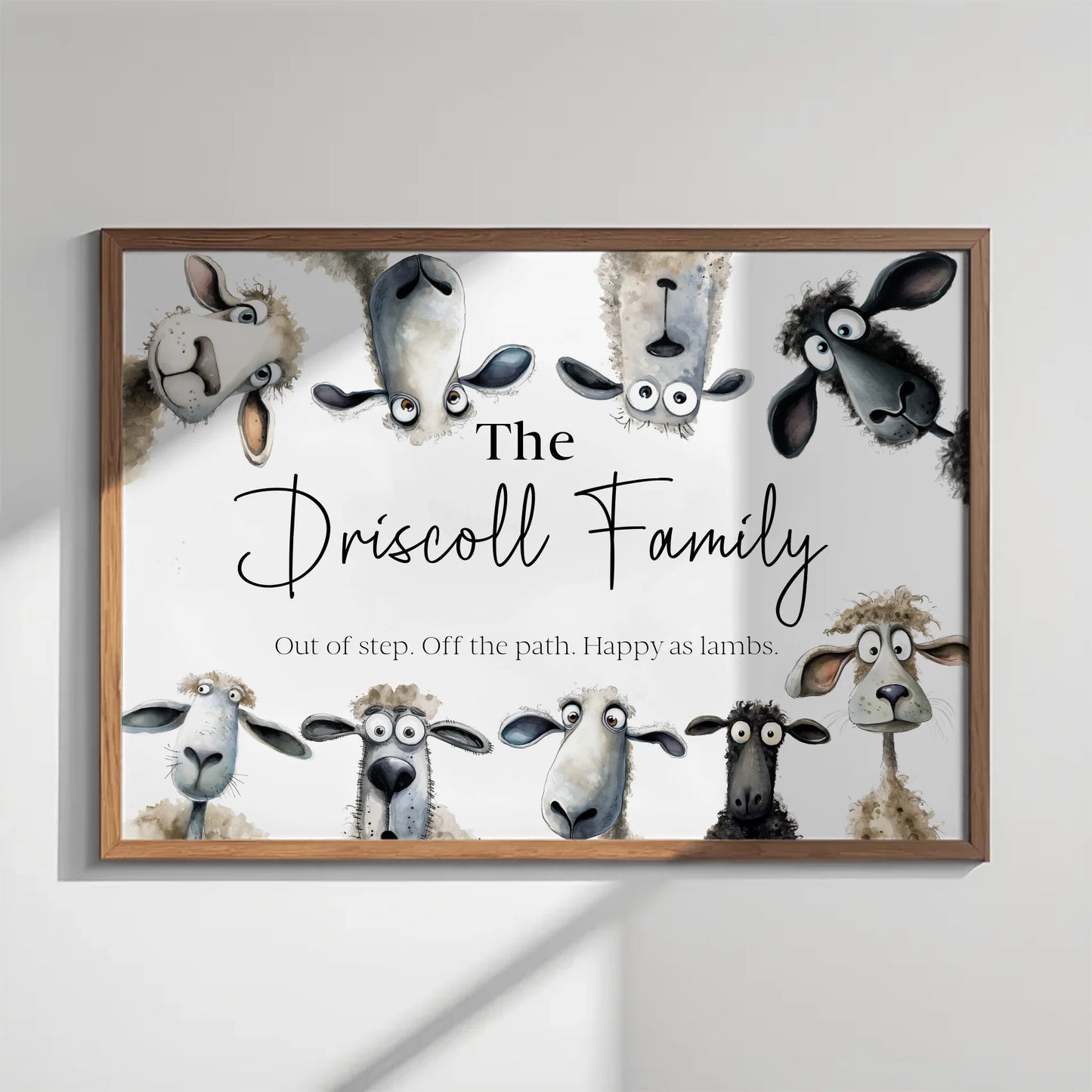 family print quirky sheep quotes