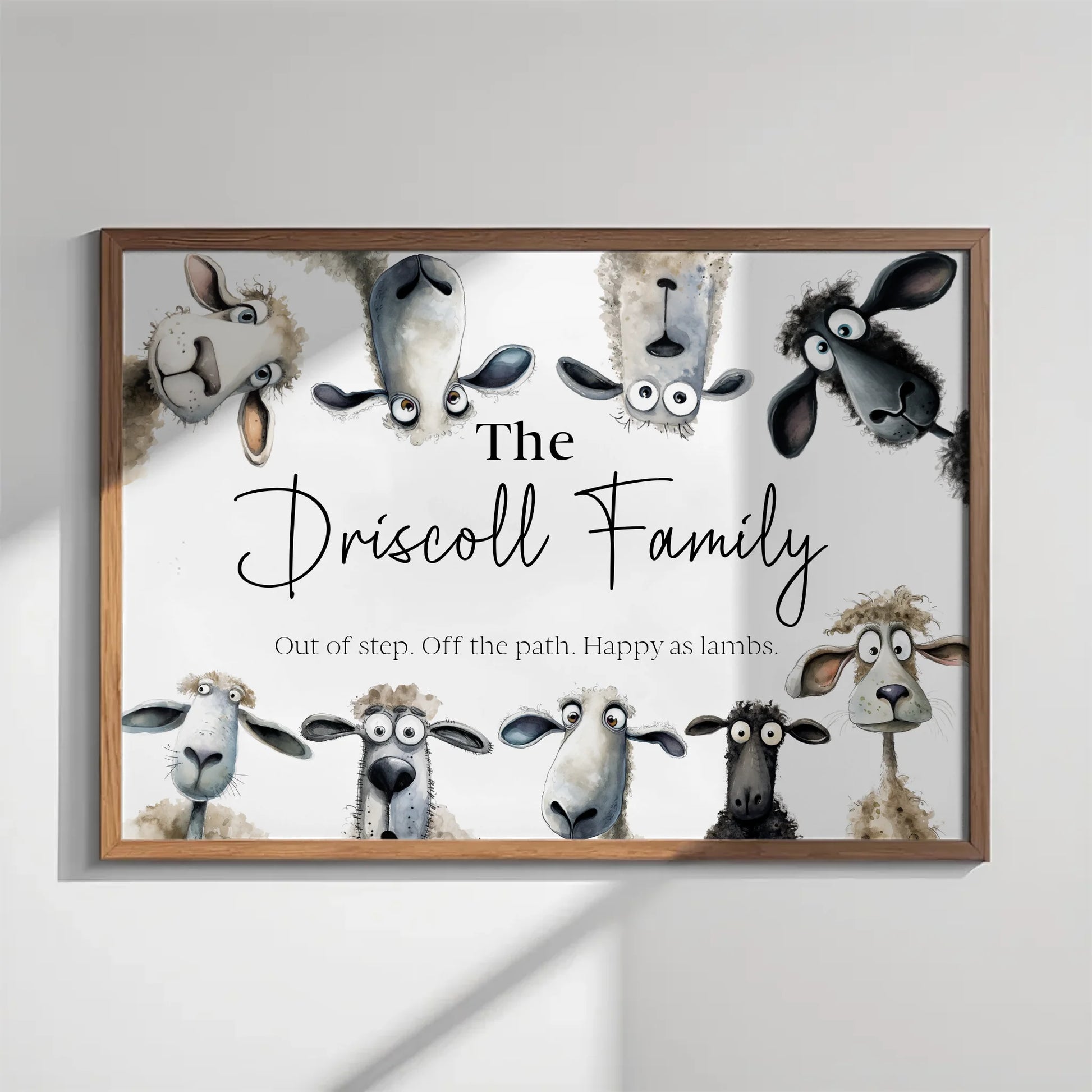 family print quirky sheep quotes