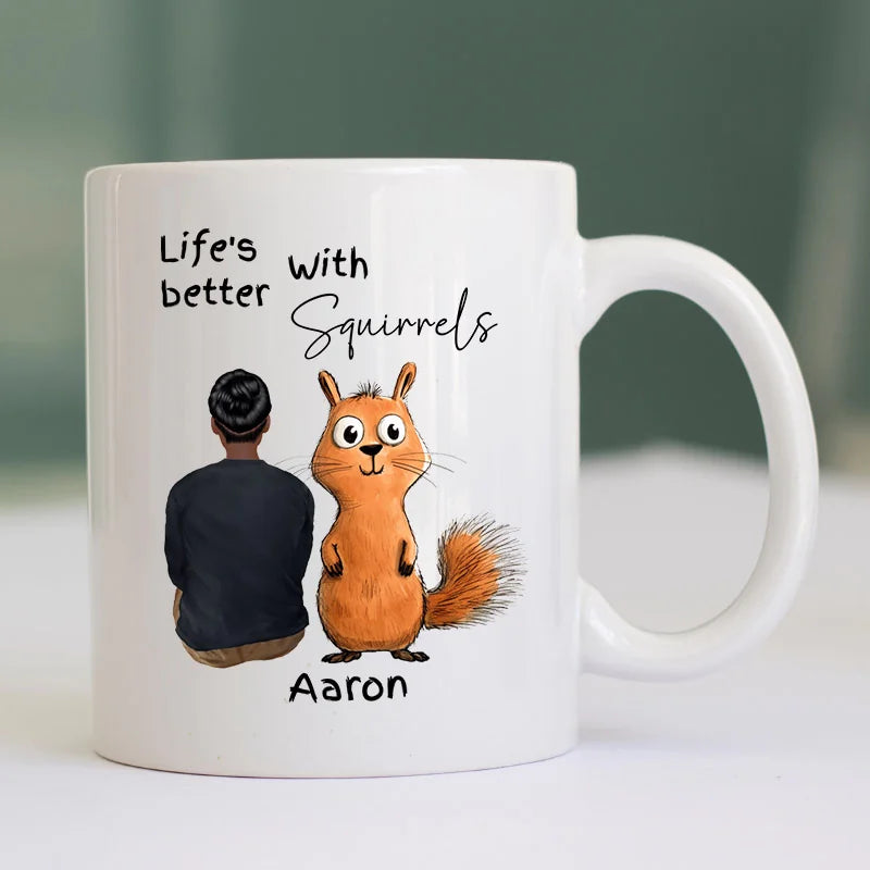 Personalised squirrel lover mug