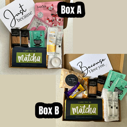 a choice of 2 Romantic gift boxes for anniversary or Valentine’s Day surprise