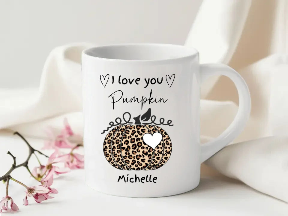 Trendy Leopard Pumpkin Mug for Couple
