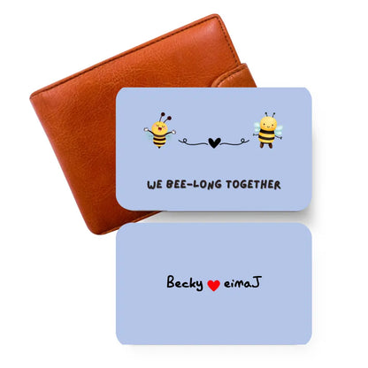 Aluminium message card for wallet