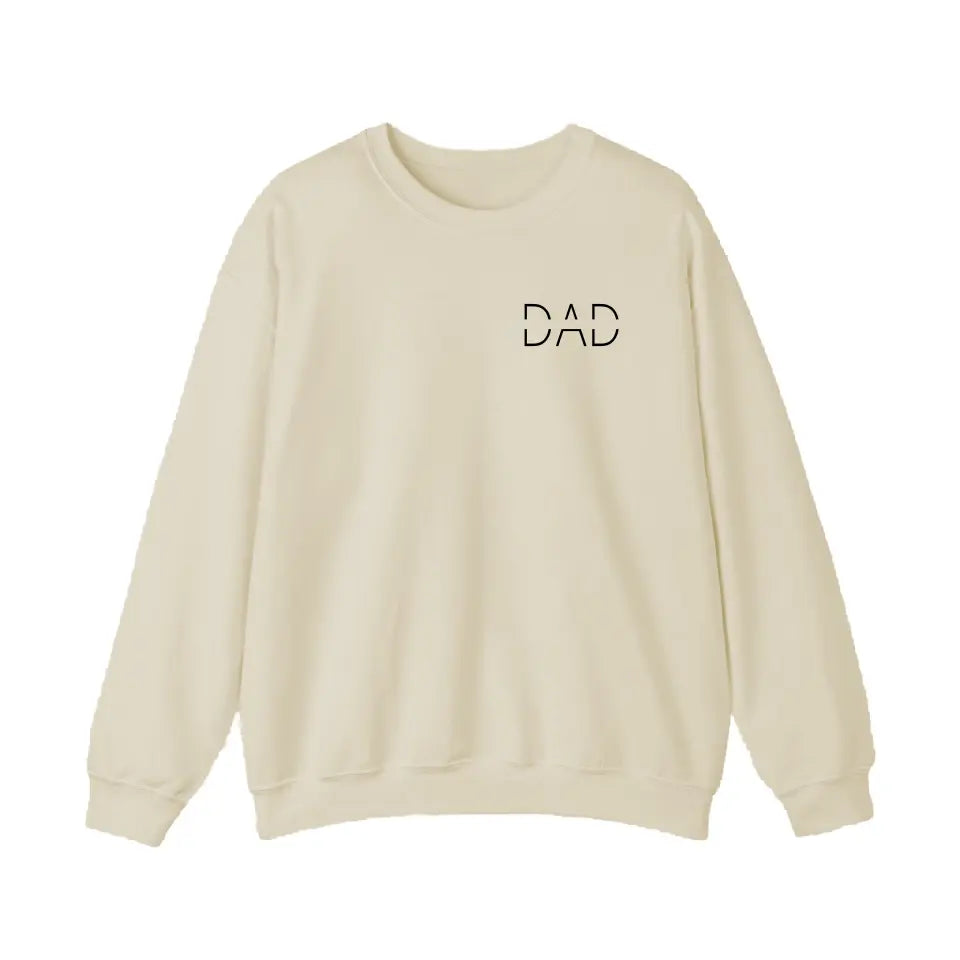 sand coloured sweatshirt customise dad with kids names