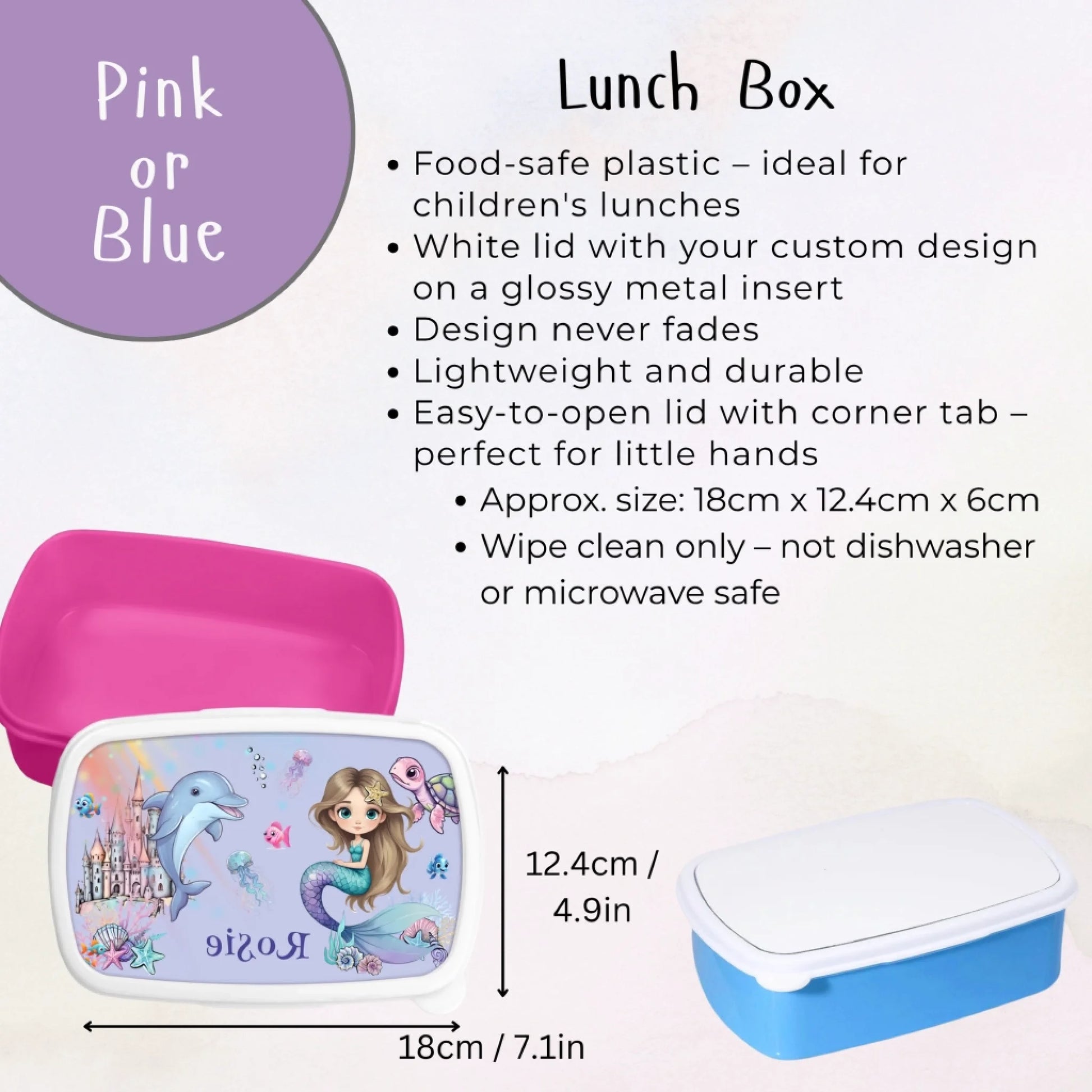 Product info kids lunch box with name
