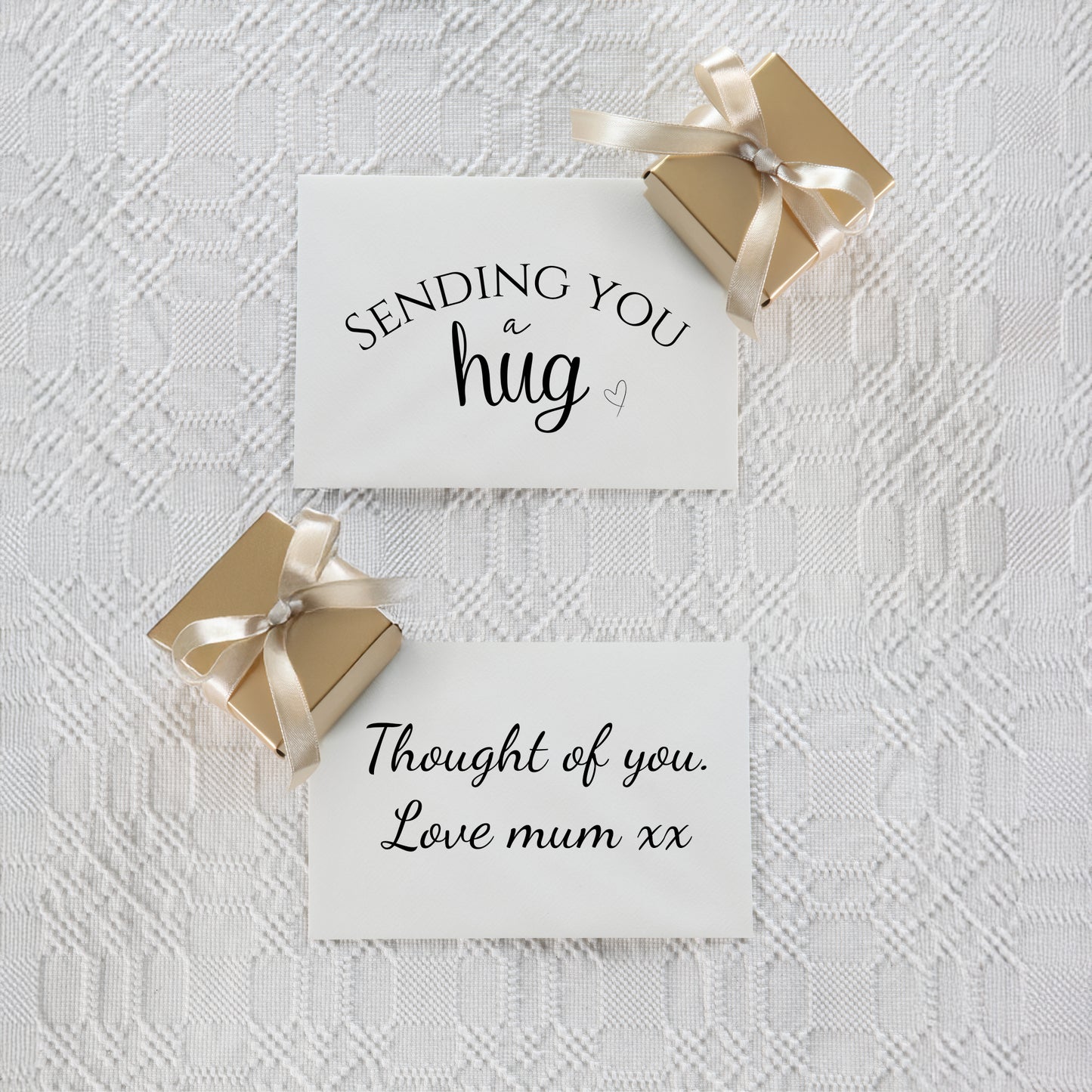 Personalised message to accompany gift sets