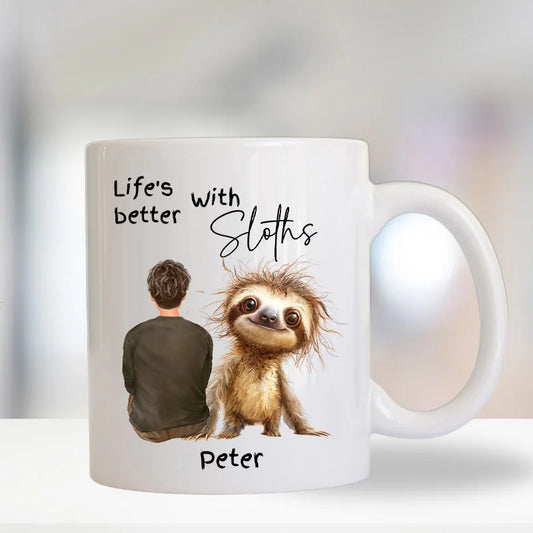 Custom sloth coffee mug